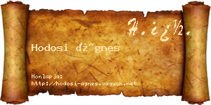 Hodosi Ágnes névjegykártya